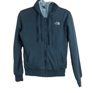 North Face Insulated Heavy Fur Lined Zip Reversible Jacket Coat Shady Blue sz S